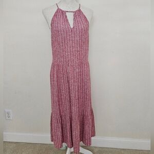 Universal Thread Red Stripe Linen Blend Midi Dress Size Medium